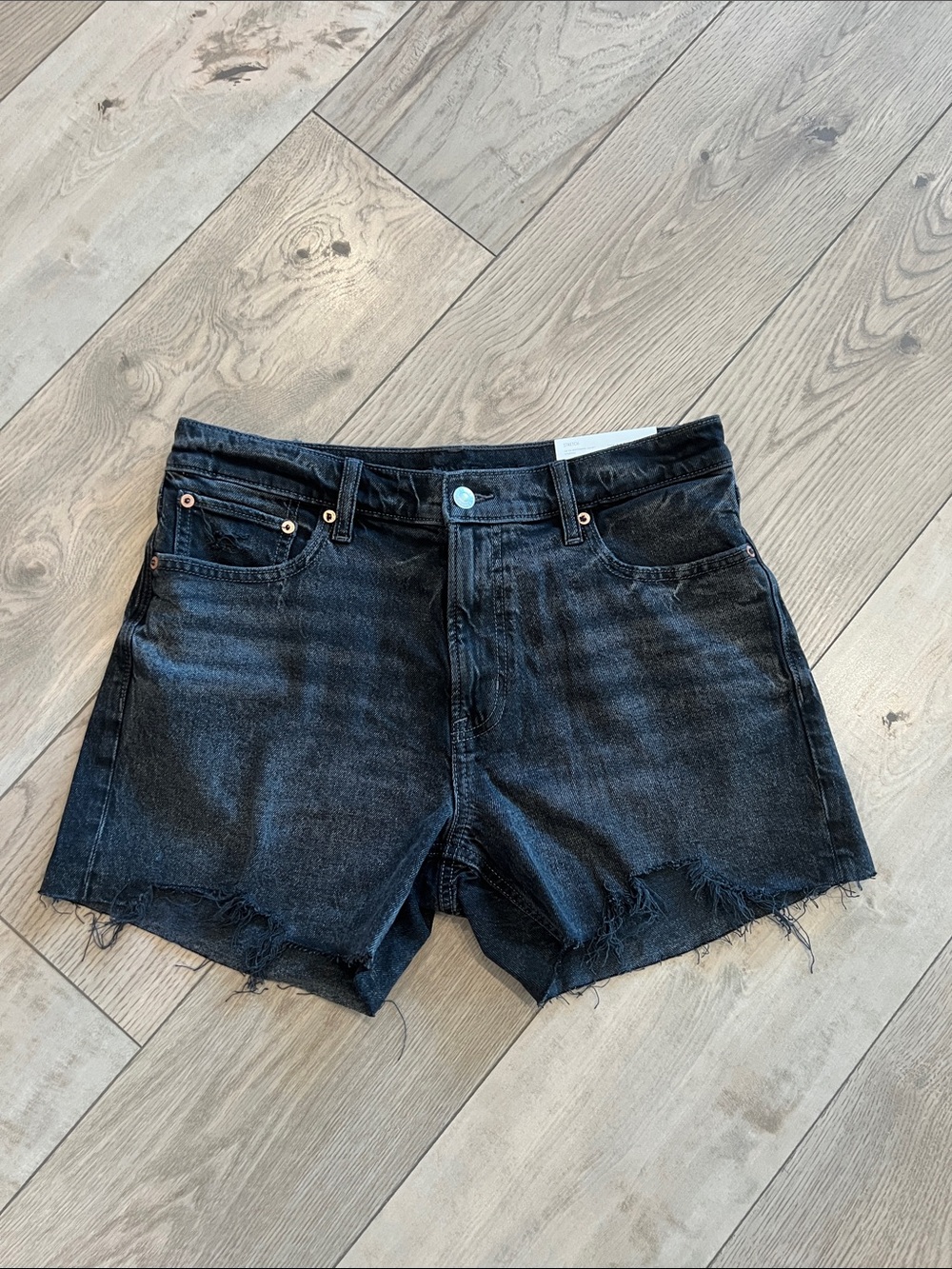 American Eagle Ex-boyfriend Black Distressed Denim Shorts NWT